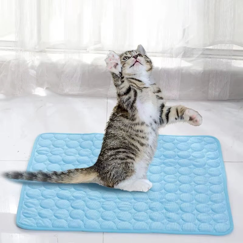 Cooling Pet Ice Mat for Cats and Dogs - Durable Summer Sleeping Pad for Small Pets