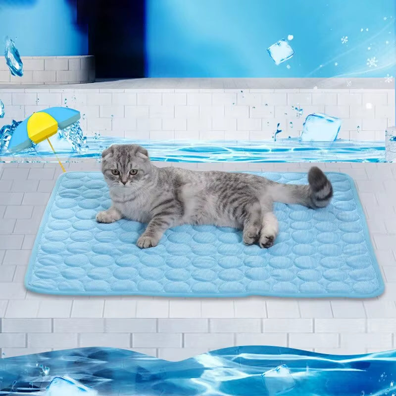Cooling Pet Ice Mat for Cats and Dogs - Durable Summer Sleeping Pad for Small Pets